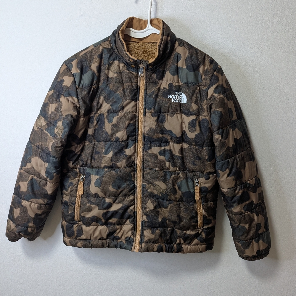 Boys North Face Mt.Chimbo Reversible Full Zip Camo. Puffer